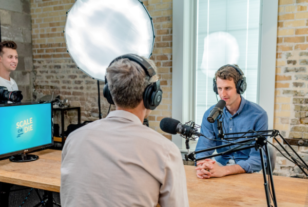 image of men on podcast
