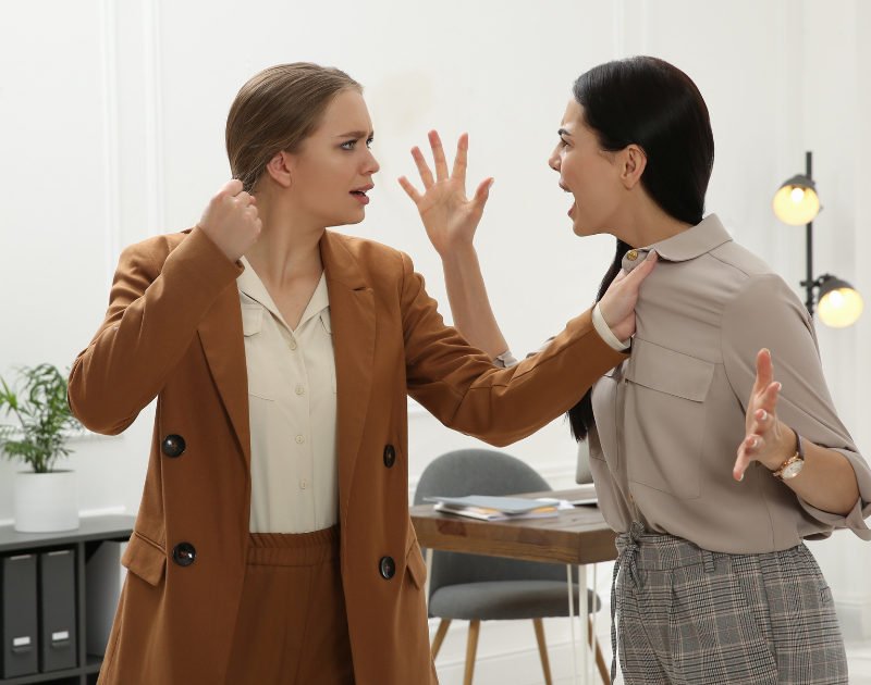 Image of women fighting in the workplace