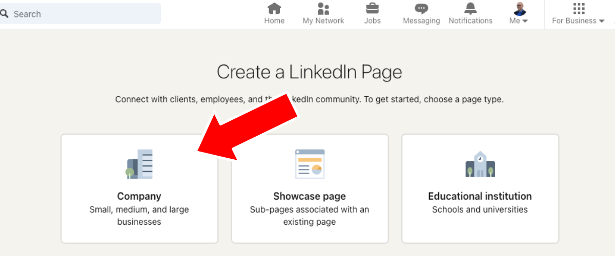 Step 3 to create a LinkedIn company page