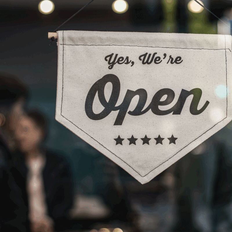 open for business image